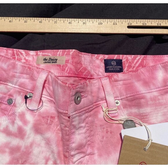 AG Adriano Goldschmied Daisy Low Rise Pink Tie Dye Women's Shorts 28 NWT PT-007 - Picture 4 of 5